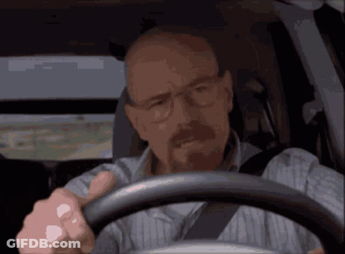 Man With Glasses And Mustache Driving Car GIF