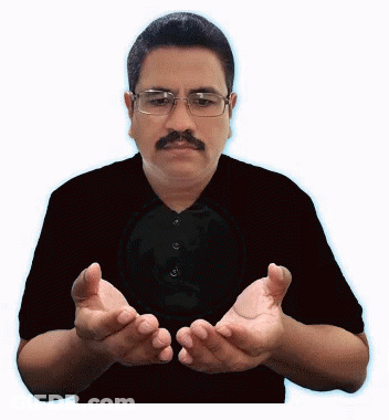 Man With Glasses And Mustache Holding Hands GIF