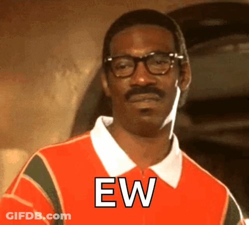 Man With Glasses And Mustache In Orange Shirt GIF