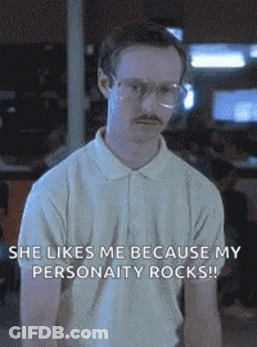 Man With Glasses And Mustache In White Polo Shirt GIF