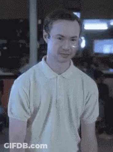 Man With Glasses And Mustache In White Shirt GIF