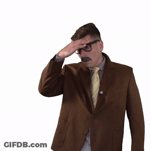 Man With Glasses And Mustache Making Funny Face GIF