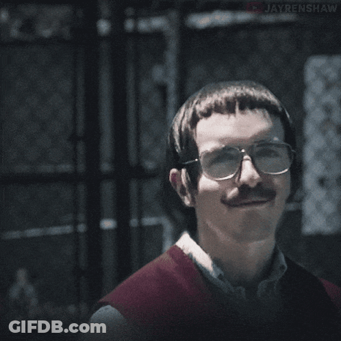 Man With Glasses And Mustache Saying Yeah GIF