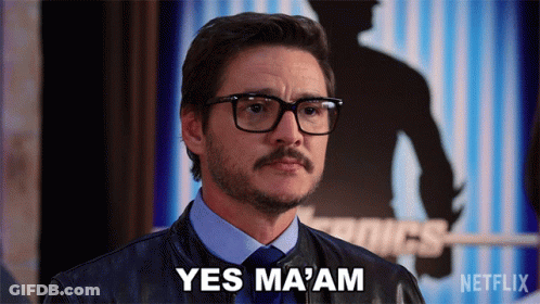 Man With Glasses And Mustache Saying Yes Ma'am GIF