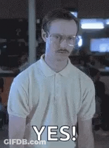 Man With Glasses And Mustache Saying Yes GIF
