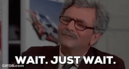Man With Glasses And Mustache Says Wait Just Wait GIF