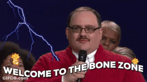 Man With Glasses And Mustache Says Welcome To Bone Zone GIF