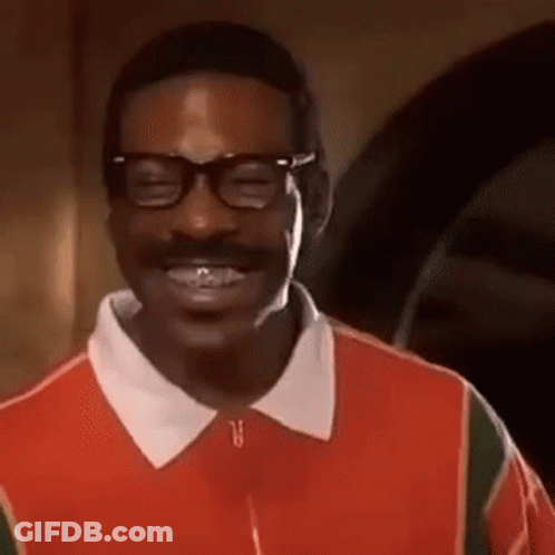 Man With Glasses And Mustache Smiling In Red Shirt GIF