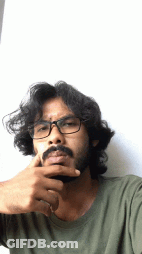 Man With Glasses And Mustache Thinking GIF