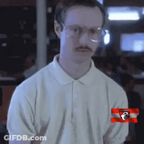 Man With Glasses And Mustache Wearing Austrian Flag Shirt GIF