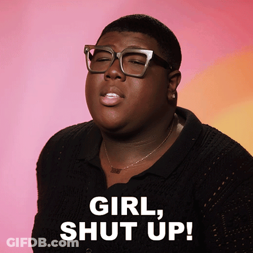 Man With Glasses And Necklace Saying Girl Shut Up GIF