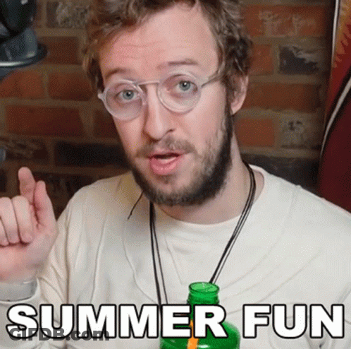 Man With Glasses And Necklace Saying Summer Fun GIF