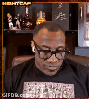 Man With Glasses And Nightcap Looking Down GIF