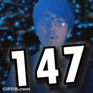 Man With Glasses And Number 147 GIF