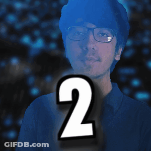 Man With Glasses And Number 2 GIF