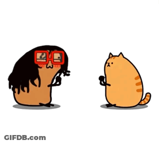 Man With Glasses And Orange Cat GIF