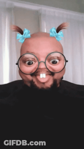 Man With Glasses And Pigtails Looks Like A Girl GIF