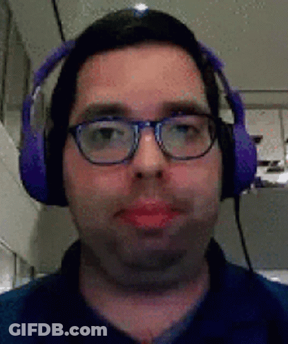 Man With Glasses And Purple Headphones GIF