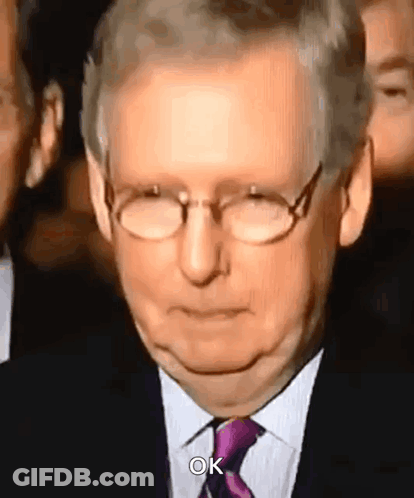 Man With Glasses And Purple Tie Making Face GIF