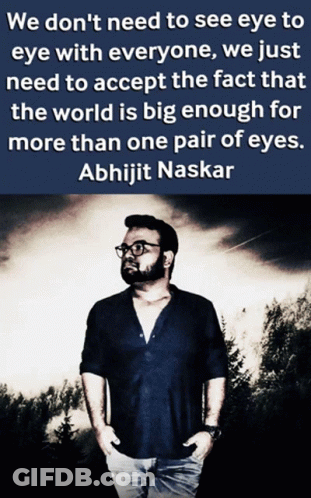 Man With Glasses And Quote About World GIF