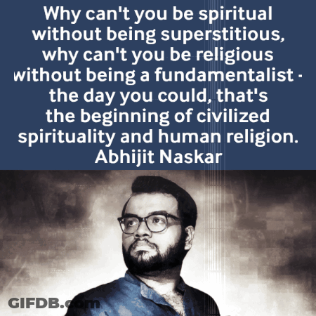 Man With Glasses And Quote By Abhijit Naskar GIF