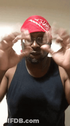 Man With Glasses And Red Bandana JC GIF