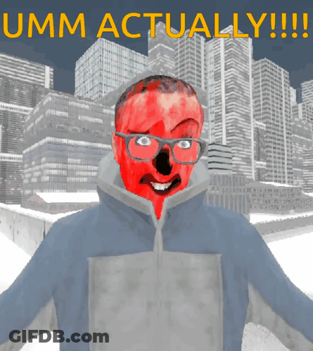 Man With Glasses And Red Face Saying Umm Actually GIF