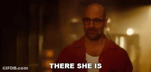 Man With Glasses And Red Shirt Saying There She Is GIF