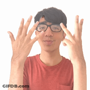Man With Glasses And Red Shirt Showing Fingers GIF