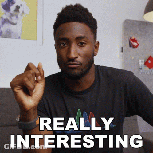 Man With Glasses And Red Sweater Very Interesting GIF