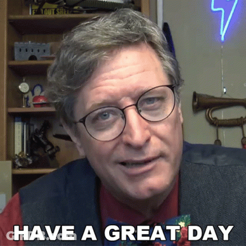Man With Glasses And Red Tie Says Have A Great Day GIF