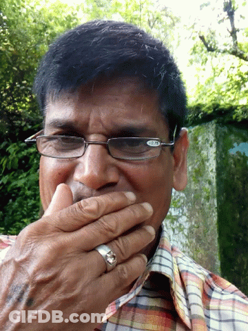 Man With Glasses And Ring Holding Hand To Mouth GIF