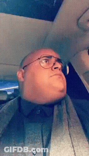Man With Glasses And Scarf Looking Up GIF