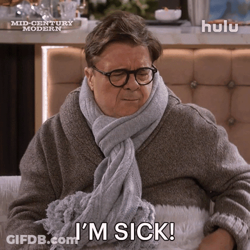 Man With Glasses And Scarf Says I'm Sick GIF