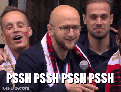 Man With Glasses And Scarf Says Pssh Pssh GIF