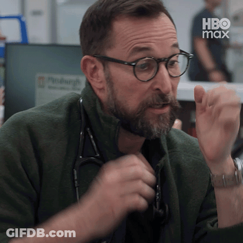 Man With Glasses And Stethoscope In Green HBO Max Jacket GIF