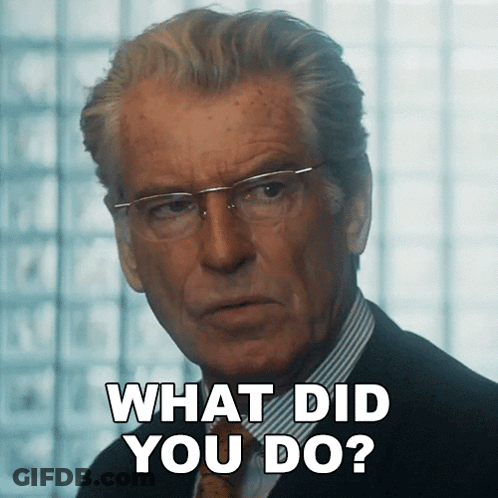 Man With Glasses And Suit Saying What Did You Do GIF
