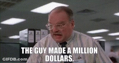 Man With Glasses And Tie Saying The Guy Made A Million Dollars GIF
