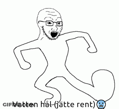 Man With Glasses And Vatten Hal Text GIF