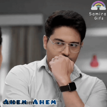 Man With Glasses And Watch Saying Ahem GIF