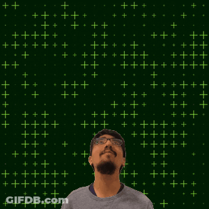Man With Glasses And White 7+1 On Green Background GIF