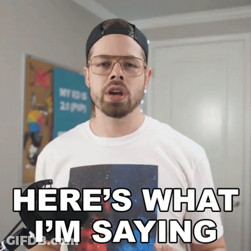 Man With Glasses And White Shirt Says Here's What I'm Saying GIF