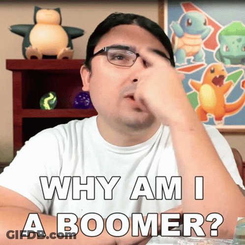 Man With Glasses And White Shirt Why Am I A Boomer GIF