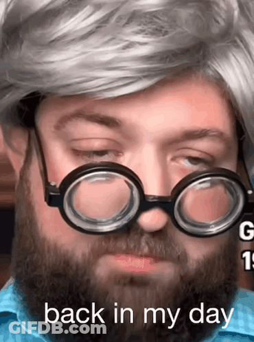 Man With Glasses And Wig Back In My Day GIF