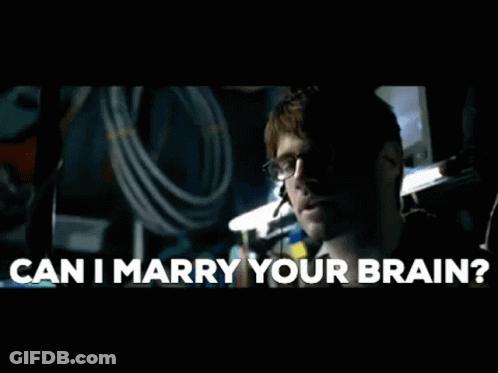 Man With Glasses Asking To Marry His Brain GIF