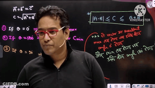Man With Glasses At Blackboard With Math Equations GIF