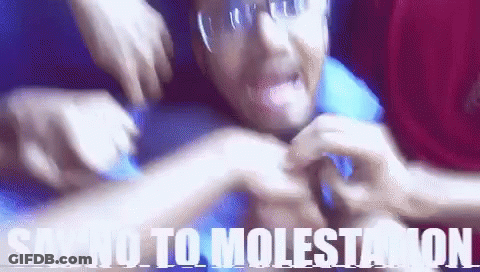 Man With Glasses Attacked By Group Saying Say No To Molestation GIF