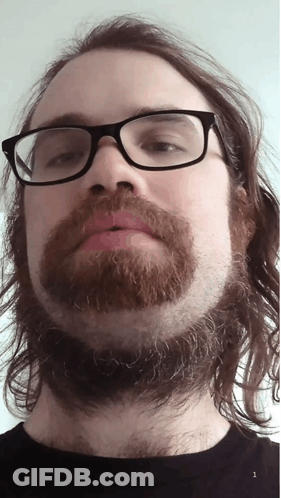 Man With Glasses Beard Black Shirt Number 1 GIF