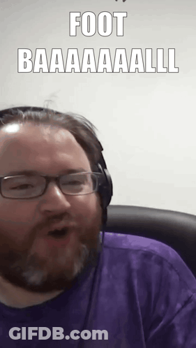 Man With Glasses Beard Headphones Saying Foot Baaaaaalll GIF