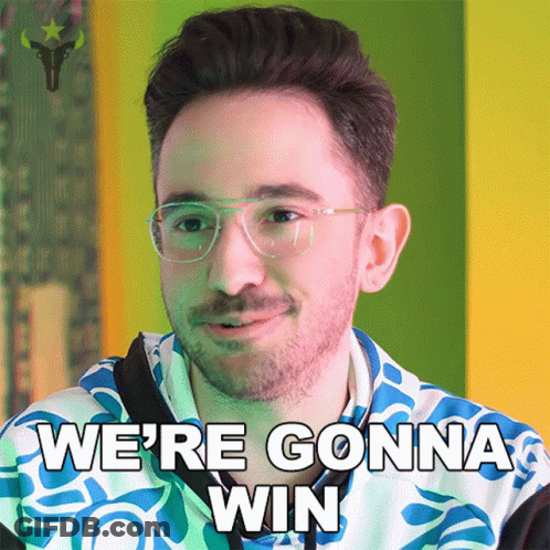 Man With Glasses Beard Smiling We're Gonna Win GIF